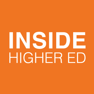 Inside Higher Ed logo featuring white text on an orange background