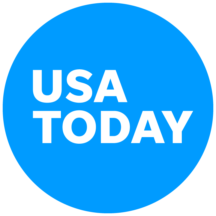 USA Today logo featuring a blue circle with white text reading USA Today